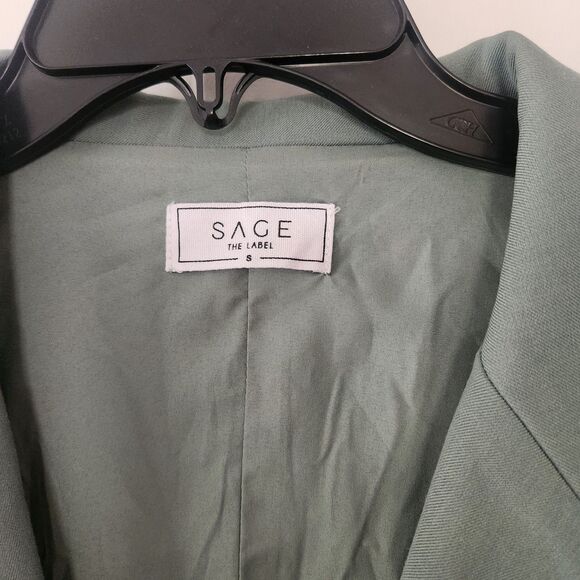 Womens Oversized Blazer Sage The Label Green Boyfriend Fit Jacket NWOT Small - Picture 5 of 5